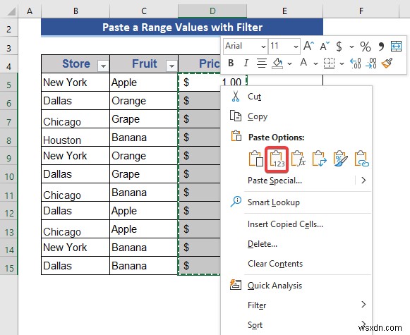 Excel में फ़िल्टर लागू होने पर कॉपी और पेस्ट कैसे करें