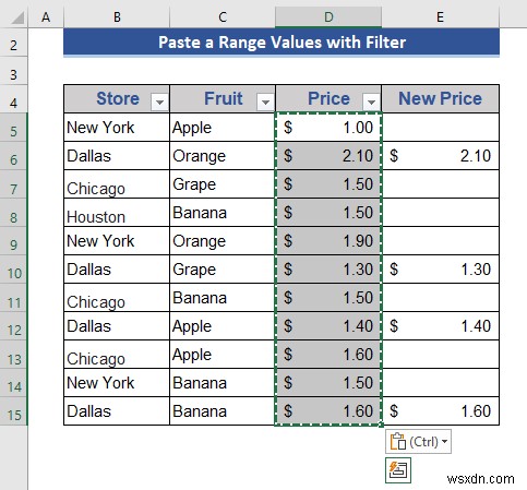 Excel में फ़िल्टर लागू होने पर कॉपी और पेस्ट कैसे करें