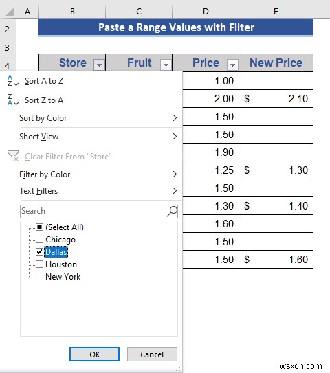 Excel में फ़िल्टर लागू होने पर कॉपी और पेस्ट कैसे करें