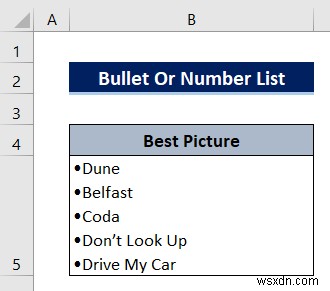 Excel में एक सेल के भीतर सूची कैसे बनाएं (3 त्वरित तरीके)