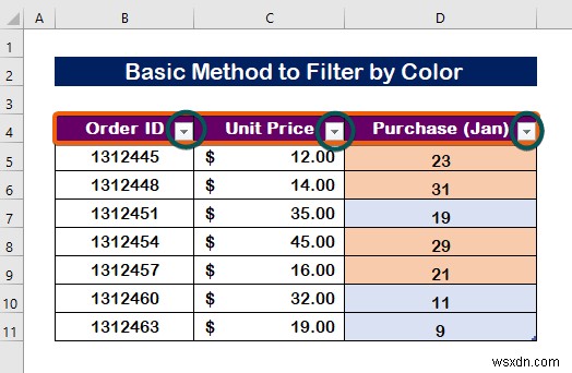 Excel में रंग के आधार पर कैसे फ़िल्टर करें (2 उदाहरण)