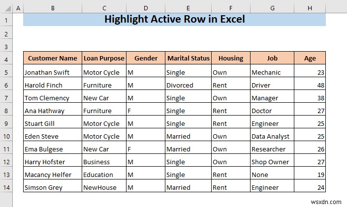 Excel में एक्टिव रो को हाईलाइट कैसे करें (3 तरीके)