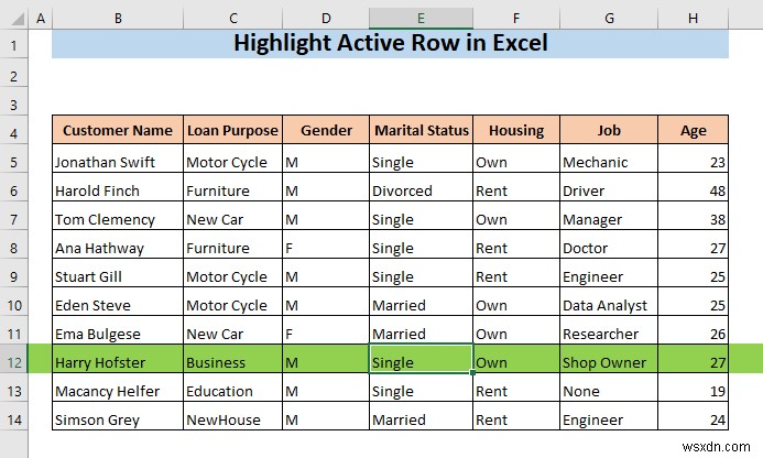 Excel में एक्टिव रो को हाईलाइट कैसे करें (3 तरीके)