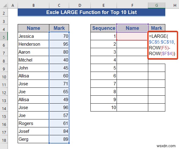 Excel में एक डायनामिक टॉप 10 लिस्ट कैसे बनाएं (8 तरीके)