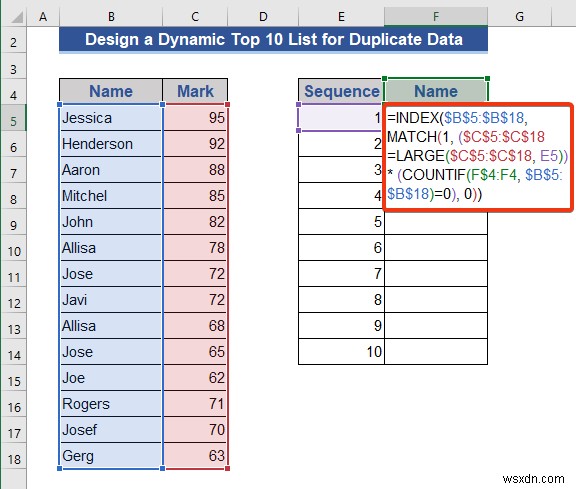 Excel में एक डायनामिक टॉप 10 लिस्ट कैसे बनाएं (8 तरीके)