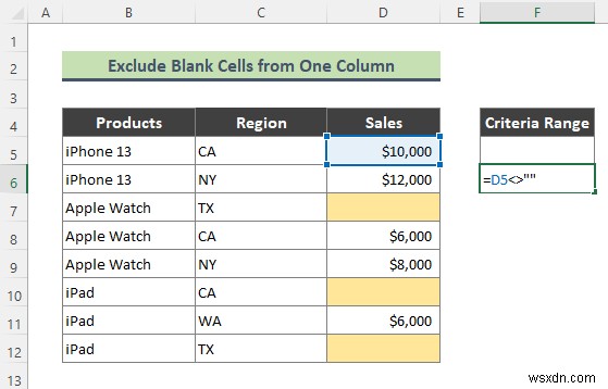 Excel में ब्लैंक सेल्स को बहिष्कृत करने के लिए उन्नत फ़िल्टर का उपयोग कैसे करें (3 आसान ट्रिक्स)