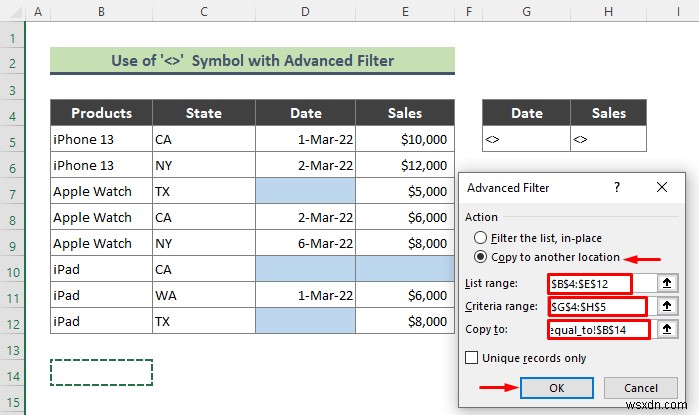 Excel में ब्लैंक सेल्स को बहिष्कृत करने के लिए उन्नत फ़िल्टर का उपयोग कैसे करें (3 आसान ट्रिक्स)