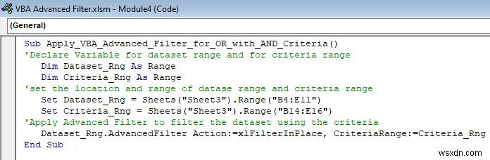 Excel VBA:एक श्रेणी में कई मानदंडों के साथ उन्नत फ़िल्टर (5 तरीके)