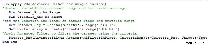 Excel VBA:एक श्रेणी में कई मानदंडों के साथ उन्नत फ़िल्टर (5 तरीके)