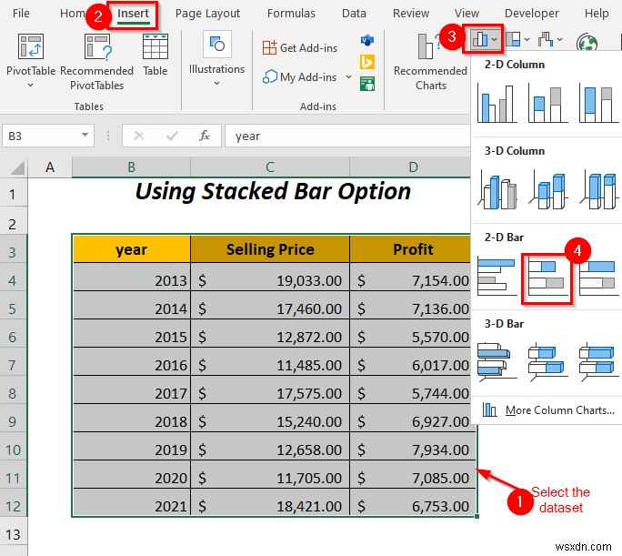 Excel में दो बार ग्राफ़ को कैसे संयोजित करें (5 तरीके)