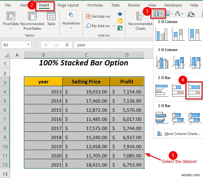 Excel में दो बार ग्राफ़ को कैसे संयोजित करें (5 तरीके)