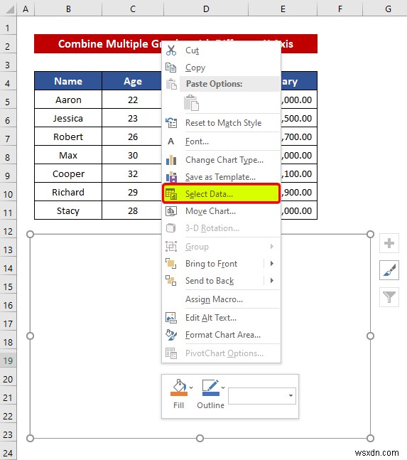 Excel में अलग-अलग X अक्ष के साथ ग्राफ़ को कैसे संयोजित करें