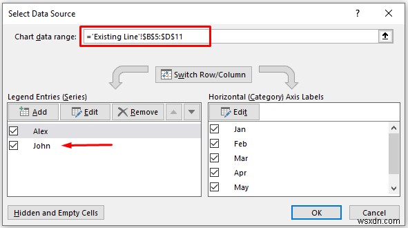 Excel में दो लाइन ग्राफ़ को कैसे संयोजित करें (3 तरीके)