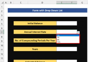 Excel में ड्रॉप डाउन सूची के साथ फॉर्म कैसे बनाएं