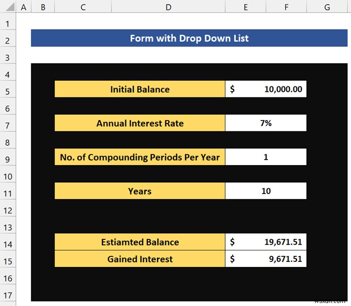 Excel में ड्रॉप डाउन सूची के साथ फॉर्म कैसे बनाएं