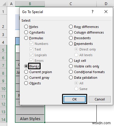 Excel में डेटा सत्यापन सूची से रिक्त स्थान कैसे निकालें (5 तरीके)