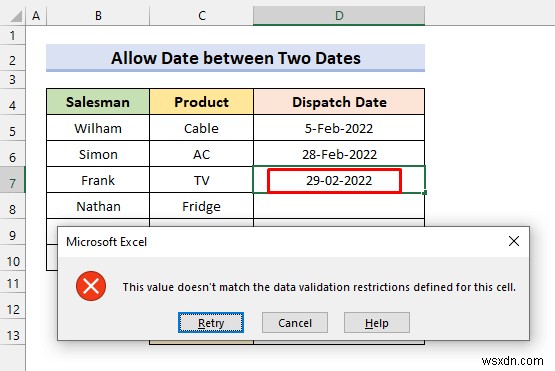 Excel में एकाधिक मानदंडों के लिए कस्टम डेटा सत्यापन लागू करें (4 उदाहरण)