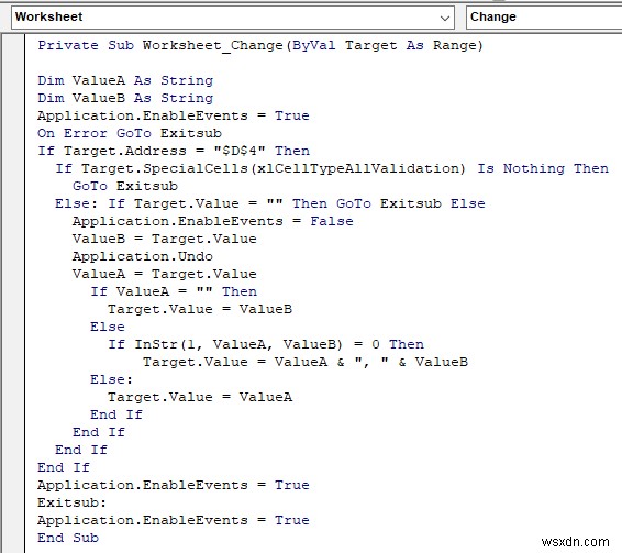 VBA एक्सेल में ड्रॉप डाउन लिस्ट से वैल्यू सिलेक्ट करने के लिए (2 तरीके)
