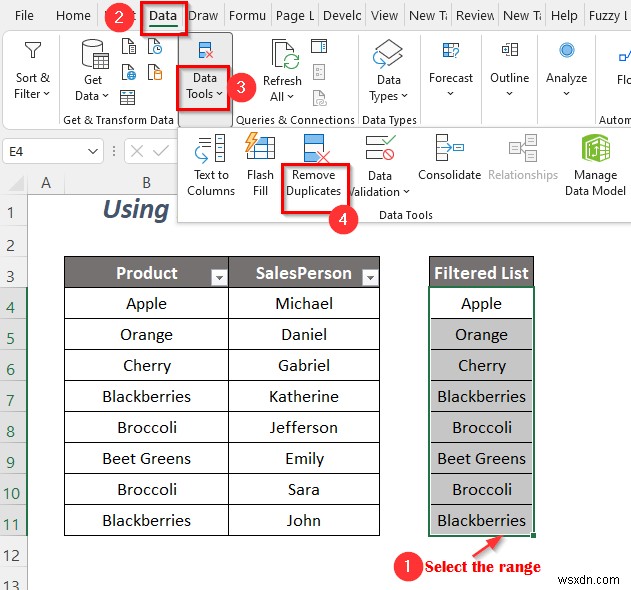 Excel में फ़िल्टर ड्रॉप-डाउन सूची की प्रतिलिपि कैसे करें (5 तरीके)