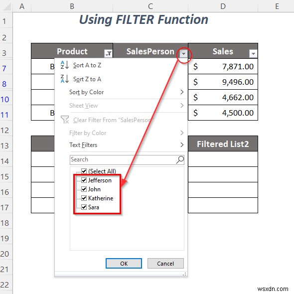 Excel में फ़िल्टर ड्रॉप-डाउन सूची की प्रतिलिपि कैसे करें (5 तरीके)