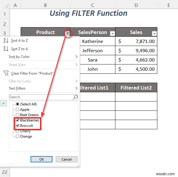 Excel में फ़िल्टर ड्रॉप-डाउन सूची की प्रतिलिपि कैसे करें (5 तरीके)