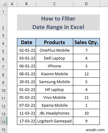 Excel में दिनांक सीमा को कैसे फ़िल्टर करें (5 आसान तरीके)