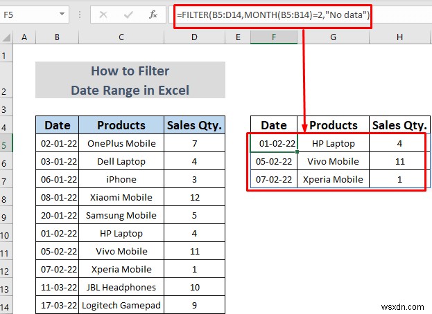 Excel में दिनांक सीमा को कैसे फ़िल्टर करें (5 आसान तरीके)