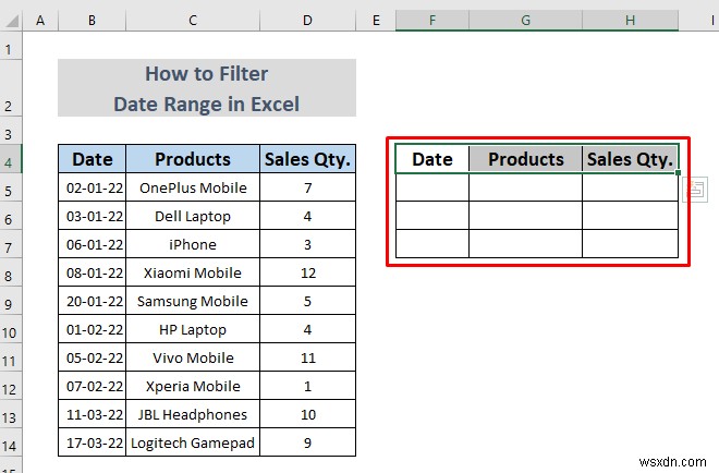 Excel में दिनांक सीमा को कैसे फ़िल्टर करें (5 आसान तरीके)