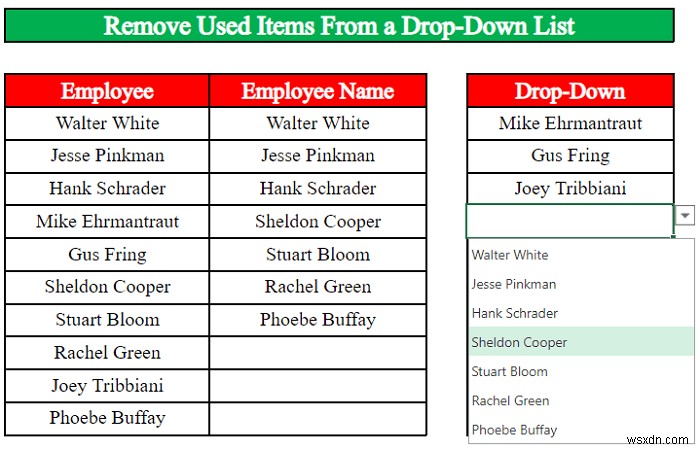 एक्सेल में ड्रॉप डाउन सूची से प्रयुक्त वस्तुओं को कैसे निकालें (2 तरीके)