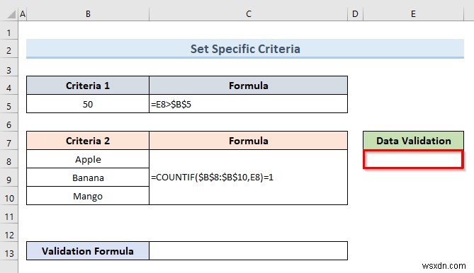 Excel में एक सेल में एकाधिक डेटा सत्यापन कैसे लागू करें (3 उदाहरण)