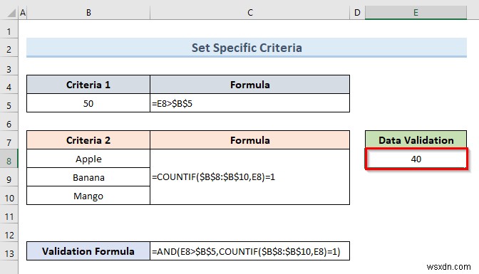 Excel में एक सेल में एकाधिक डेटा सत्यापन कैसे लागू करें (3 उदाहरण)