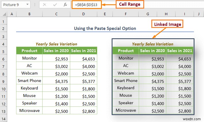 Excel में सेल वैल्यू से पिक्चर को कैसे लिंक करें (4 क्विक मेथड्स)