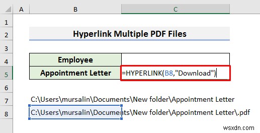 Excel में एकाधिक PDF फ़ाइलों को हाइपरलिंक कैसे करें (3 तरीके)