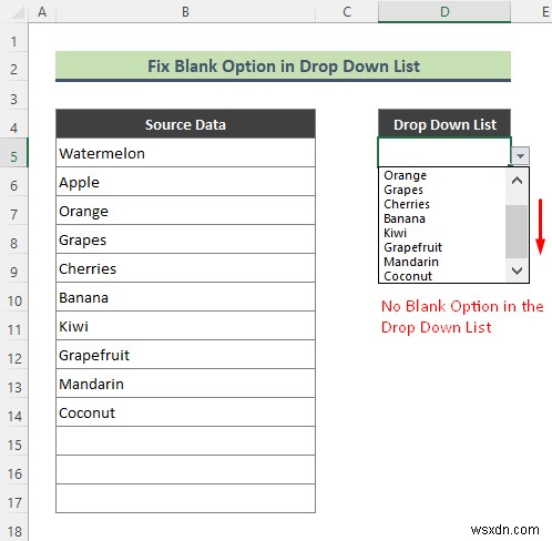 एक्सेल में ड्रॉप डाउन सूची में खाली विकल्प कैसे जोड़ें (2 तरीके)
