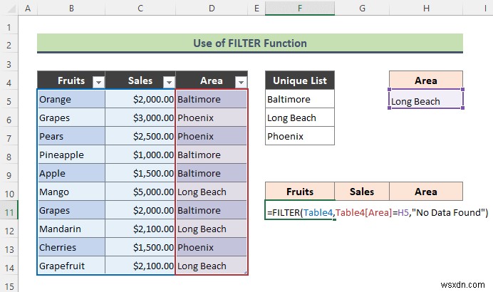 Excel Data Validation Drop Down List with Filter (2 उदाहरण)