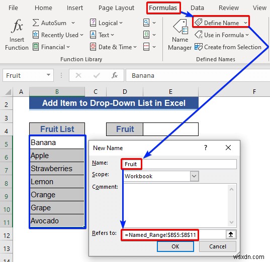 Excel में ड्रॉप-डाउन सूची में आइटम कैसे जोड़ें (5 तरीके)