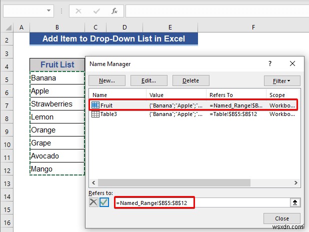 Excel में ड्रॉप-डाउन सूची में आइटम कैसे जोड़ें (5 तरीके)