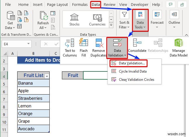 Excel में ड्रॉप-डाउन सूची में आइटम कैसे जोड़ें (5 तरीके)