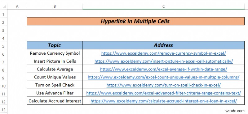 Excel में एकाधिक कक्षों को हाइपरलिंक कैसे करें (3 तरीके)