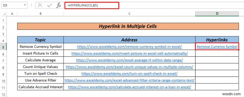 Excel में एकाधिक कक्षों को हाइपरलिंक कैसे करें (3 तरीके)