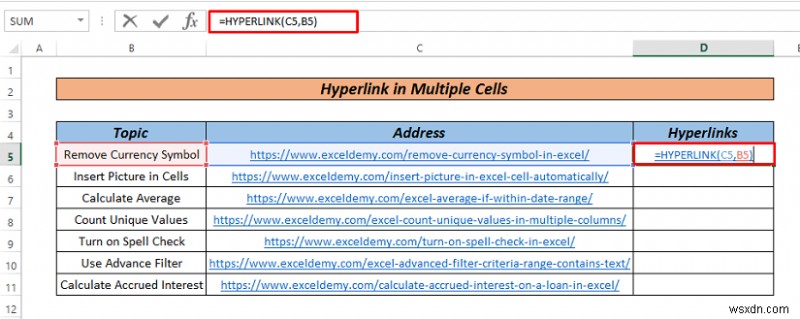 Excel में एकाधिक कक्षों को हाइपरलिंक कैसे करें (3 तरीके)