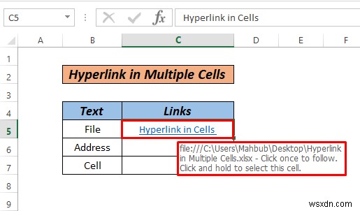 Excel में एकाधिक कक्षों को हाइपरलिंक कैसे करें (3 तरीके)