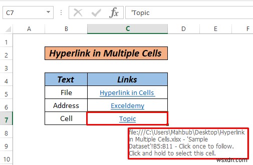 Excel में एकाधिक कक्षों को हाइपरलिंक कैसे करें (3 तरीके)