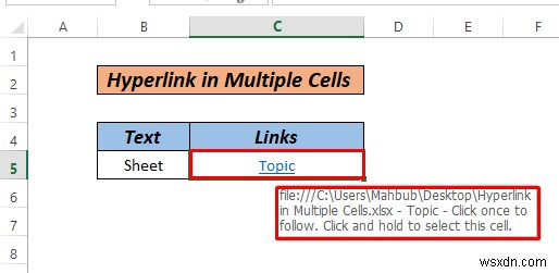 Excel में एकाधिक कक्षों को हाइपरलिंक कैसे करें (3 तरीके)