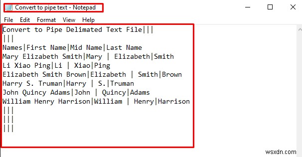 पाइप डिलीमीटर के साथ एक्सेल को टेक्स्ट फाइल में कैसे बदलें (2 तरीके)