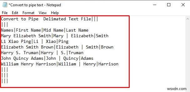 पाइप डिलीमीटर के साथ एक्सेल को टेक्स्ट फाइल में कैसे बदलें (2 तरीके)
