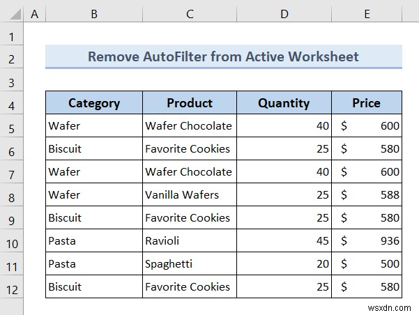 Excel VBA:अगर मौजूद है तो AutoFilter निकालें (7 उदाहरण)