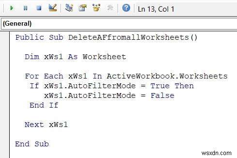 Excel VBA:अगर मौजूद है तो AutoFilter निकालें (7 उदाहरण)