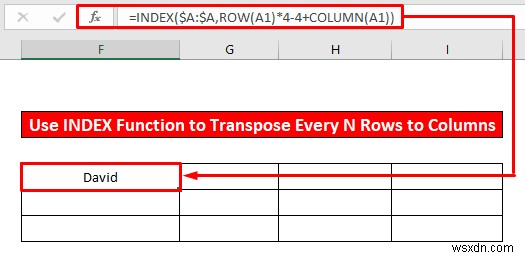 Excel में प्रत्येक n पंक्तियों को कॉलम में कैसे स्थानांतरित करें (2 आसान तरीके)