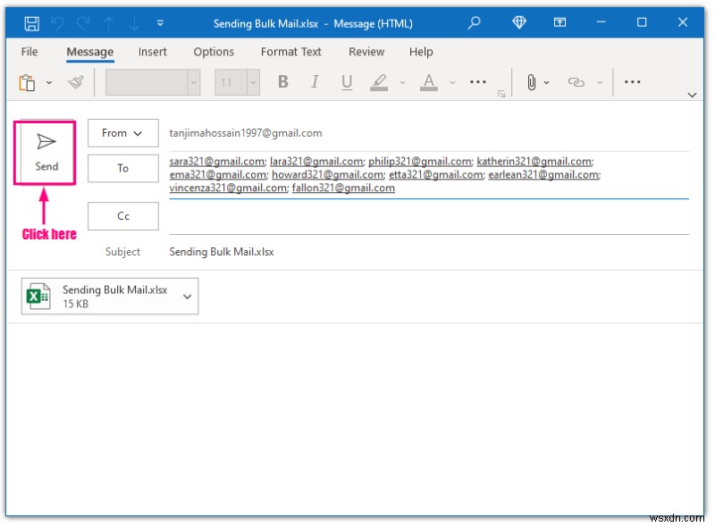 Excel का उपयोग करके आउटलुक से बल्क ईमेल कैसे भेजें (3 तरीके)